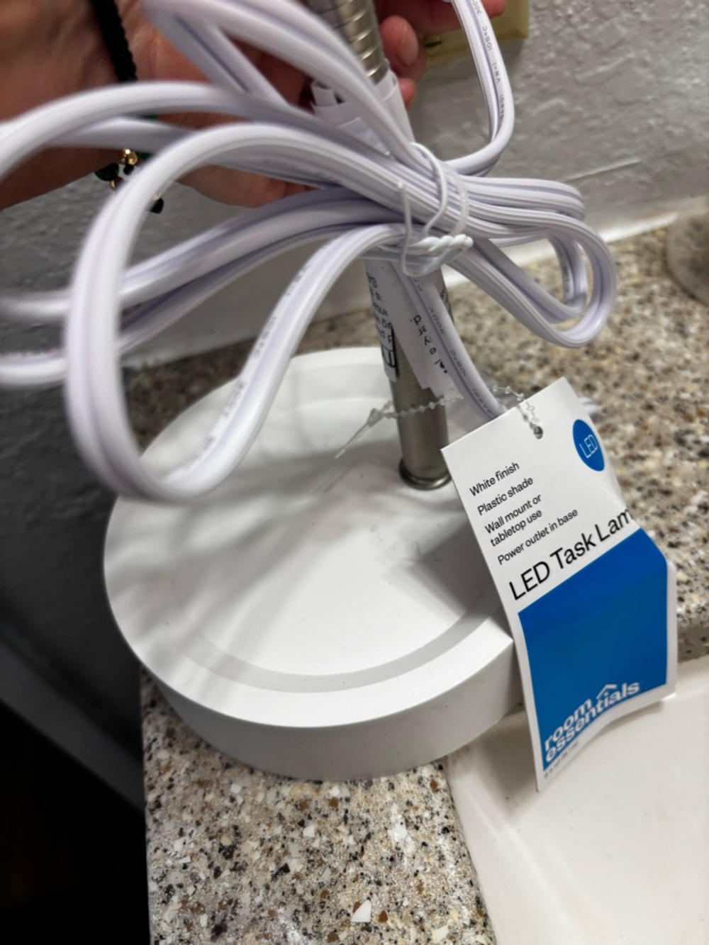 Room Essentials LED Task Lamp - White and Silver - Picture 5 of 7